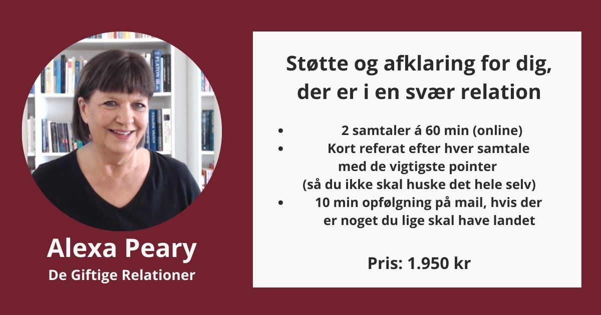 Støtte og afklaring i en svær relation (2 samtaler)